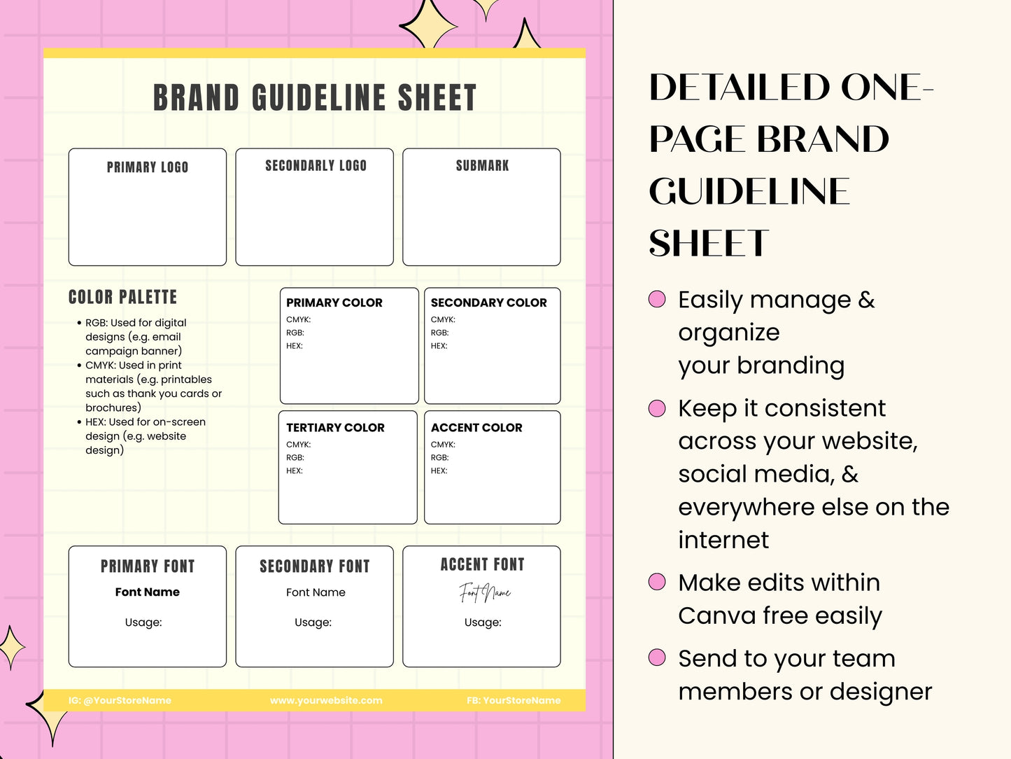 Branding Sheet Canva Template