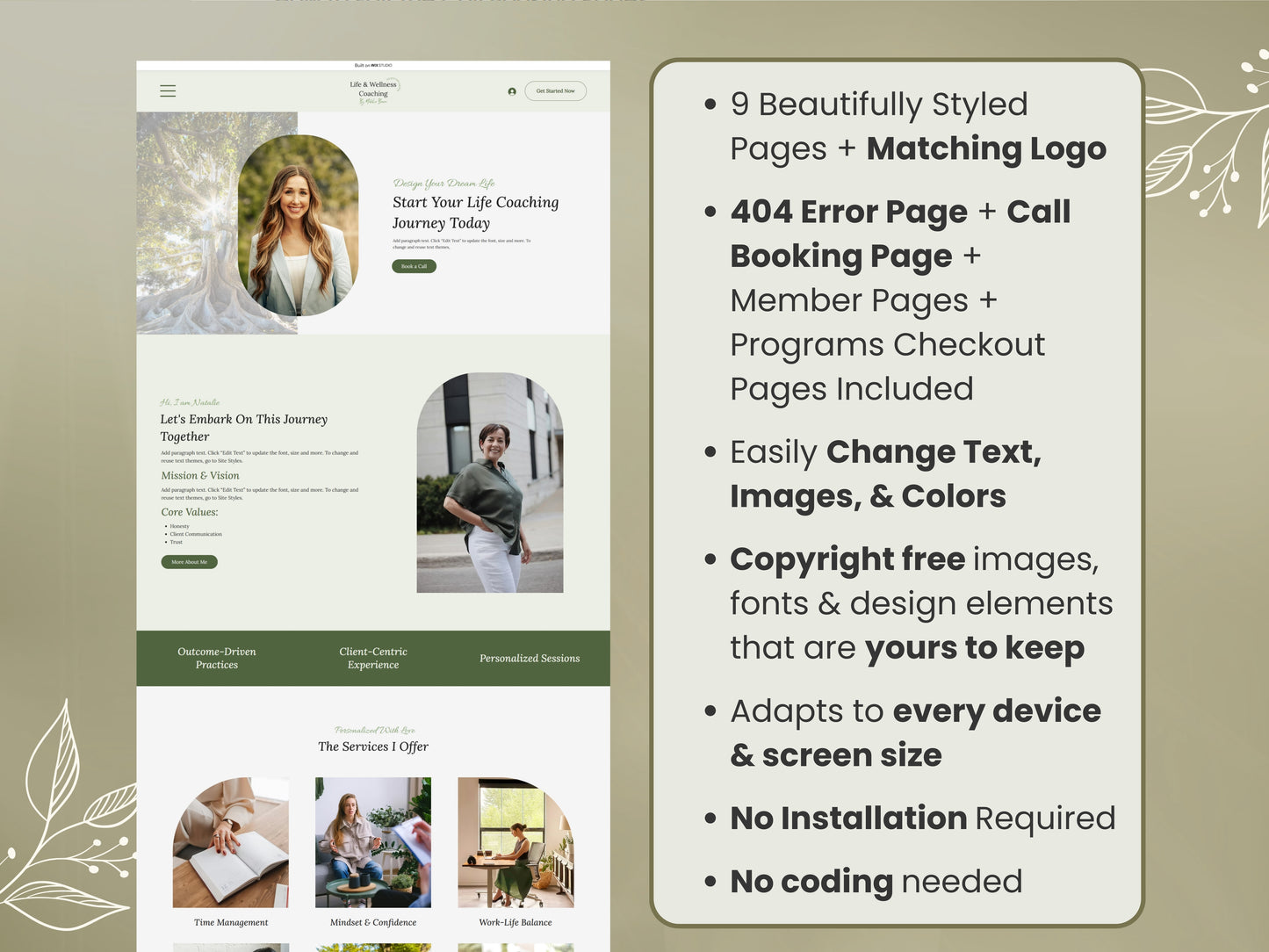 Coach Wix Website Template (Green)