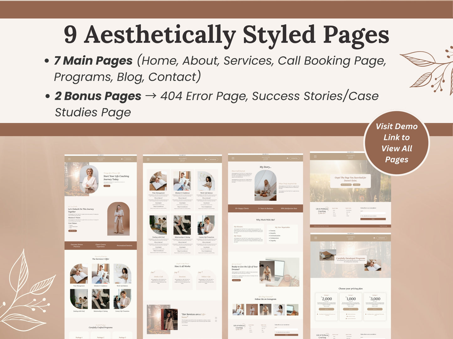 Coach Wix Website Template (Brown)