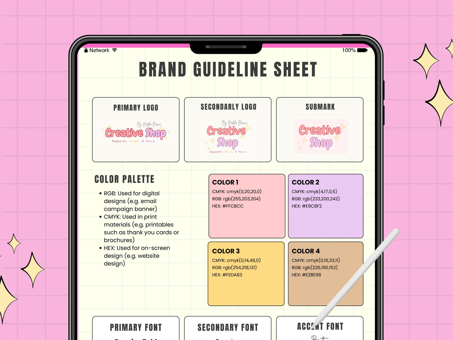 Branding Sheet Canva Template