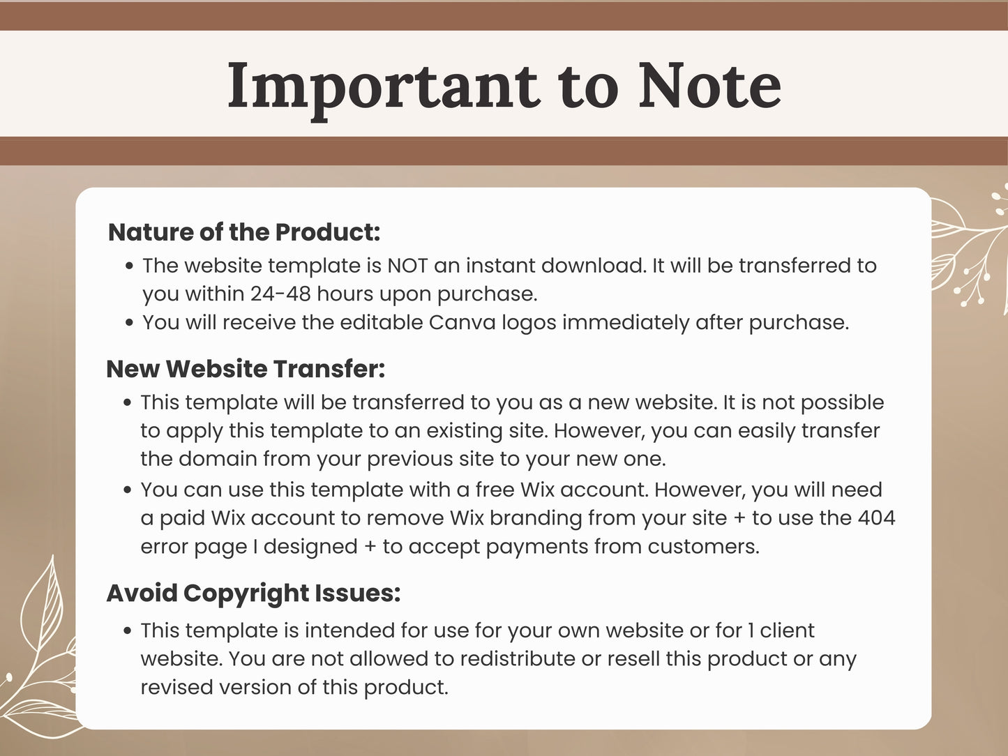 Coach Wix Website Template (Brown)