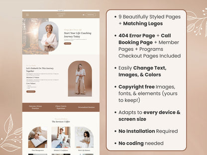 Coach Wix Website Template (Brown)