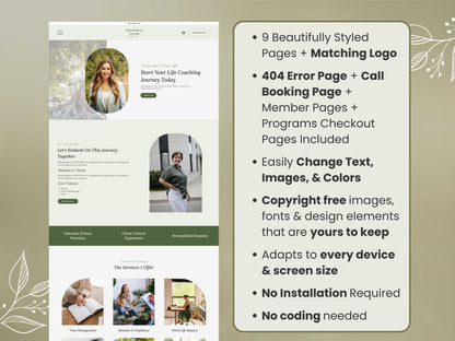 Coach Wix Website Template (Green)