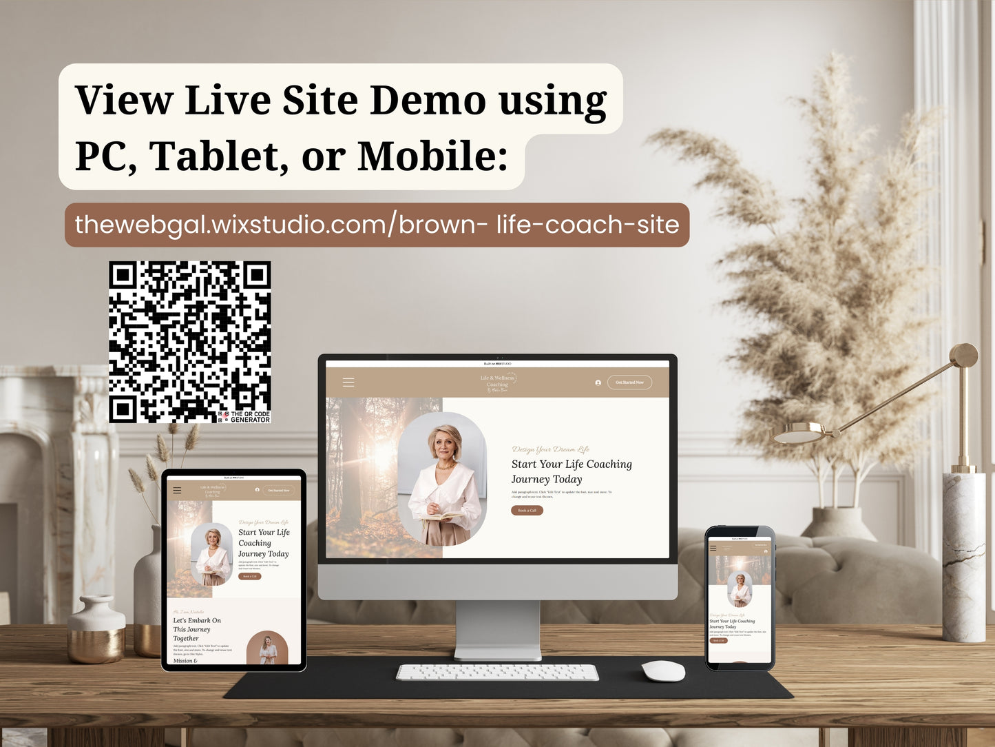 Coach Wix Website Template (Brown)